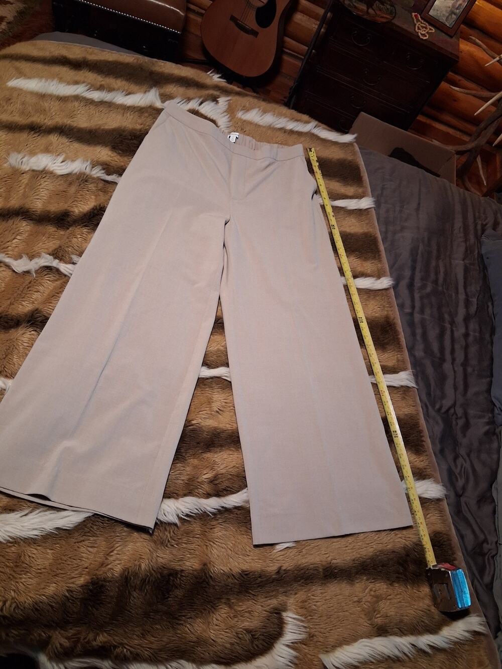 Nordstrom Women's Khaki Wide-Leg Dress Pants / Trousers Size 16
